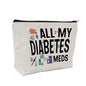 Medicine Storage Pouch with Diabetes, Medicines Bag, and Medical Supply Designs, White Canvas Zipper Cases, Multi-Use Functionality (Gift for Birthdays, Graduation, Christmas) (Style K) - style: Style K