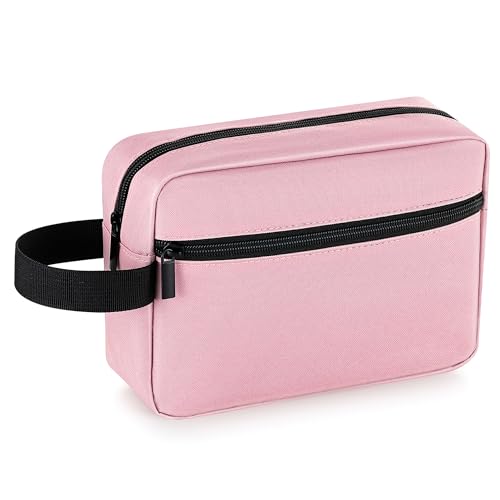 Elviros Travel Toiletry Bag for Women and Men, Lightweight Makeup Bag Hanging Dopp Kit with Compartment Cosmetic Organizer Small Tool Bag Travel Essentials,Gifts for Women(Pink) - color: Pink, size: Small