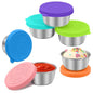 LIEMAND 6x1.6 oz Salad Dressing Container to Go, Leakproof Reusable Stainless Steel Small Container with Lid,Sauce Containers for Lunch box,Picnics,Travel,Office and Meal Prep - color: Rainbow, size: 1.6oz
