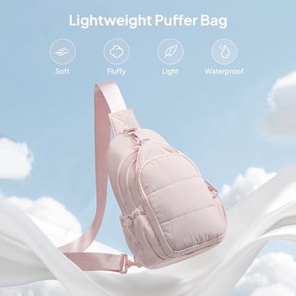 TOPEAST Sling Bag for Women, Anti-Theft Crossbody Bag with RFID Blocking & Water Bottle Holder for Travel, Water-resistant - color: Pink
