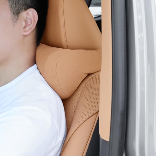 Dragon Art Suitable for Lexus Headrest, Waist Support, RX Headrest, ES/NX/GS/is/Memory Cotton Neck Pillow, Waist Support, Car Interior Supplies - color: Brown 2pc