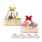 OCMML 2 Set Baskets for Gifts Empty, Foldable Bamboo Gift Basket Kit with Handles, Large Woven Empty Fruit Basket for Christmas, Housewarming, Birthday Party Fillers (13.8"X 7.9" X 6.0")