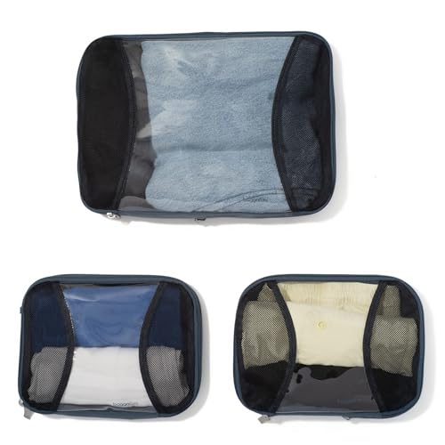 Baggallini Compression Cube 3-piece set - Lightweight Compression Packing Cubes for Travel - color: MIST