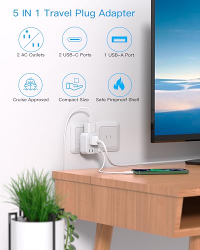 HANYCONY US to Japan Plug Adapter, Japan Power Travel Adpter with 2 Outlets 3 USB Ports(2 USB C), Type A Plug Adapter for Amercian USA to Japanese China Canada Mexico Philippines Peru - style: Type A - Japan USA China