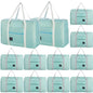 Travel Bag 12 Packes Carry on Luggage Foldable Duffel Bag Sports Gym Bag Weekender Overnight Bag Water Resistant Nylon Travel Duffel for Men Women (Green 12PCS) - color: Green 12