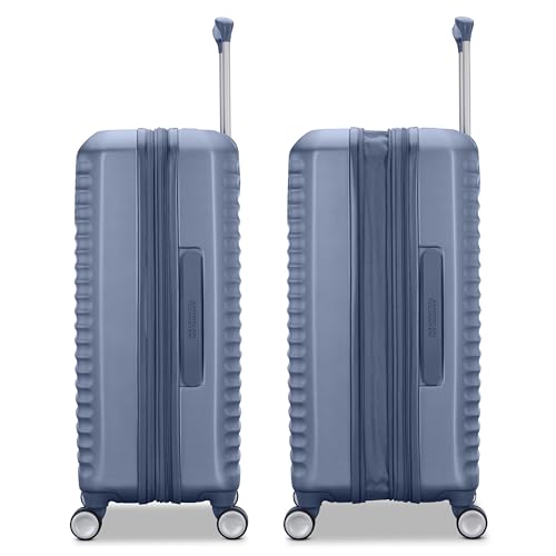 American Tourister Stratum 3.0 Medium 24-Inch Spinner, Airline Approved, Durable Hardside Luggage, Expands 1.5", RightHeight™ Adjustable Handle, Elemental Blue - color: Elemental Blue, size: Medium - Checked