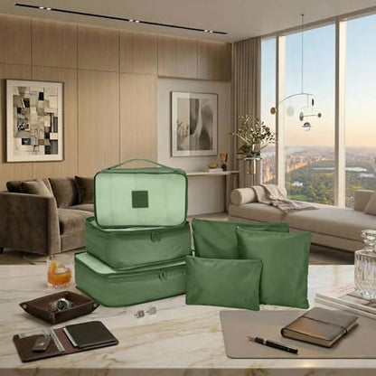 GForce 6 Piece Deluxe Traveling Set in Dill Green - color: Dill Green