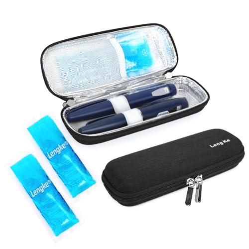 YOUSHARES Portable Insulin Cooler Travel Case - TSA Approved Diabetic Medication Cooling Bag, EVA Insulated Organizer for Epi Pens, Refrigerated Diabetes Supplies Carrying Storage Kit with 2 Ice Pack - color: Z_BLACK