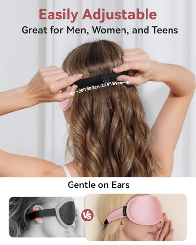 Weighted Blackout Sleep Mask for Women, 3D Contoured Zero Eye Pressure, Lash-Friendly Deep Eye Cups, Adjustable Slide Buckle Strap, Night Shift Nurse Essentials for Day Sleep & College Dorm Naps(Pink) - color: Pink