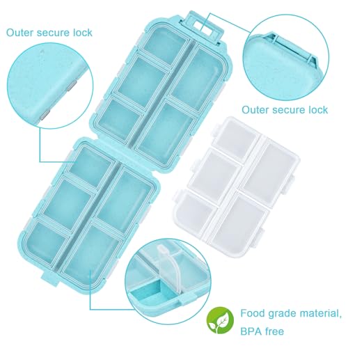Blue 189-Label Pill Organizer - Travel Medicine Case with Compact Pill Box & Labels (1 Pack) - color: Straw Blue, size: Standard