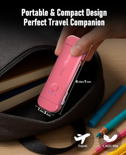 HIONXMGA Book Reading Light,Silent Touch Lamp for in Bed,Rechargeable Clip on Booklight with 3 Amber Colors & Precise Dimming Night Reading,Best Gift Lovers,Kids,Pink,(SD-10) - color: Pink