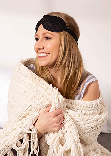 Bucky Ultralight Comfortable Contoured Travel and Sleep Eye Mask, Black Scallop, One Size - color: Black Scallop