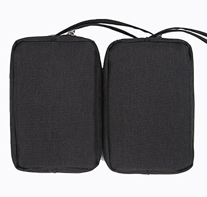 2 Pieces Small Zippered Pouch, Portable Electronics Soft Organizer, Little Toiletry Carry Bag Mini Cosmetic Makeup Bag, Coin Purse Wallet, Travel Accessories Make up Case for Purse,Storage Black