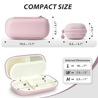 Double Glasses Case for Women Men, Dual Eyeglass Travel Organizer with Wristband - color: Purple