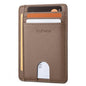 Buffway Slim Minimalist Front Pocket RFID Blocking Leather Wallets for Men and Women - Galaxy Maroon - color: Galaxy Maroon