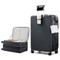 HanTrip Hard Shell Suitcases 28 Inch Large Checked Luggage with Spinner Wheels Cup Holder, Expandable Check in Luggage Lightweight Top Opening Luggage Big Rolling Suitcase with Lock, Black - color: Black, size: Expandable 28 Inch