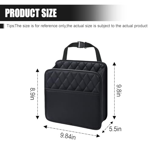 Foldable Car Seat Back Organizer, Large Capacity Hanging Car Backseat Storage Bag with Cup Holders, PU Leather Waterproof Car Trash Bag Can, Car Travel Accessories for Most Vehicles (2PCS) - size: 2PCS