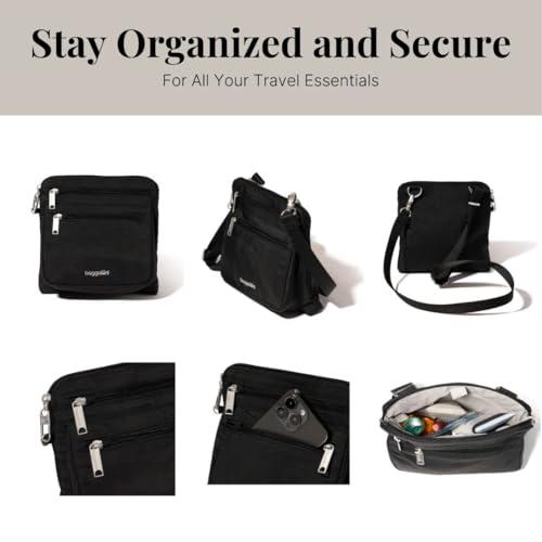 Baggallini Securtex Anti-Theft Crossbody - color: Black