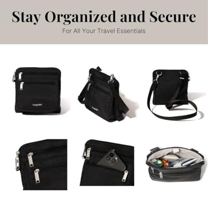 Baggallini Securtex Anti-Theft Crossbody - color: Black