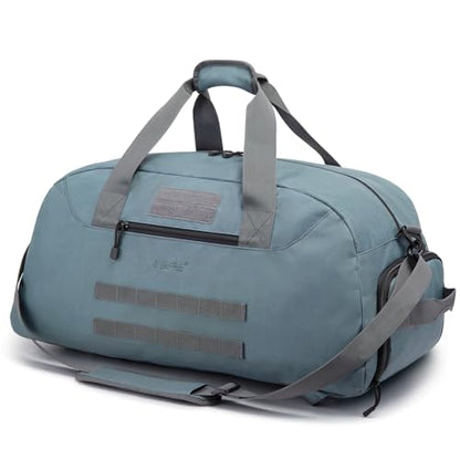 G4Free 70L Large Tactical Duffle Bag Men Sports Gym Backpack with Shoes Compartment Military MOLLE Duffel Backpack (Grey) - color: Grey