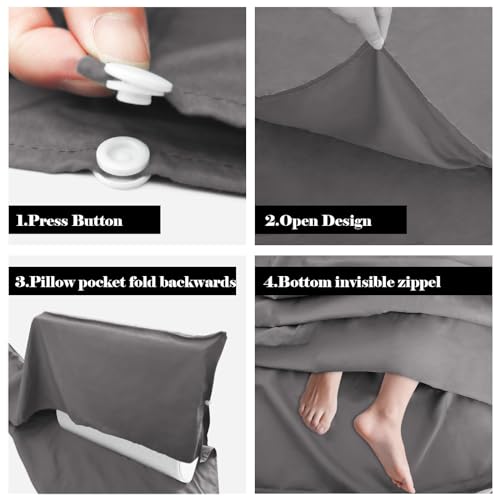 Sleeping Bag Liner,Travel Sheet & Adult Sleep Sack, Camping Sheets Travel Sleep Sack for Backpacking,Hotels & Hostels -Lightweight Single &Double Travel Sheet Camping Sheets - color: Single Gray