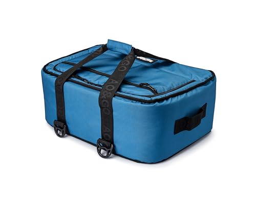 AO Coolers Stow-N-Go Canvas Soft-Sided Cooler, Low Profile and Leak Proof, Insulated for 24-Hour Cold - color: Ocean Blue, Canvas