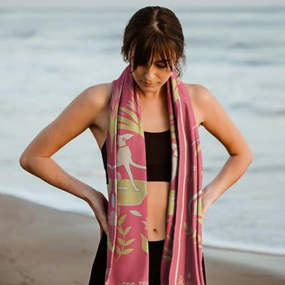 Hero Microfiber Large Beach Towel Compact for Travel (Be Pawsitive, 40" x 72") - color: Stay Pawsitive, size: 40" x 72"