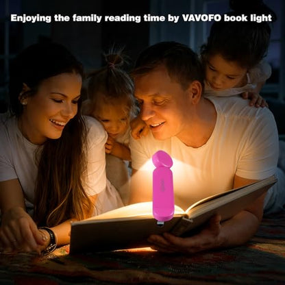 VAVOFO USB Rechargeable Book Light, Blue Light Blocking, Amber Light Clip On Bookmark Shaped Reading Light, Eye Care 6 LEDs Book Light for Bookworms Reading in Bed with 9 Lighting Modes (Rose) - color: Rose