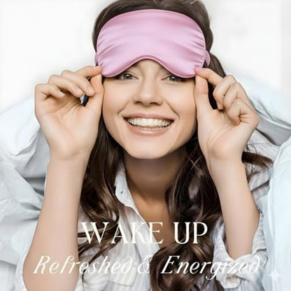 Silk Satin Sleeping Eye Mask, Light Purple Sleep Eye Mask Night Blindfold for Women and Men, Soft Breathable Blackout Eyeshade Eye Cover for Travel, Wedding Bridesmaid Gift - color: Light Purple