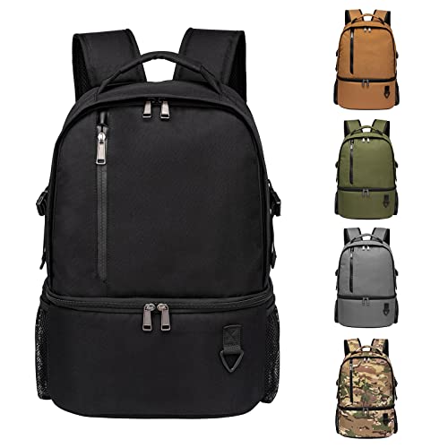 TUGUAN Insulated Cooler Backpack 38 Cans Double Deck Leakproof Lightweight Soft Lunch Backpack Small Cooler Bag Beach Picnic - color: 8901-black