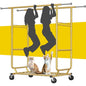 Raybee Clothes Rack Load 650LBS Heavy Duty Clothing Rack, Collapsible Clothes Racks for Hanging Clothes with Adjustable Height & Double Rods, Commercial Garment Rack with Wheels, Easy Assembly, Gold - color: Gold
