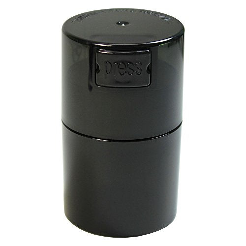 Vitavac 5 to 20 Gram Airtight Storage Container - Patented Vacuum Seal, Storage for Coffee, Grounds, Herbs, Spices, Dry Goods - Small Portable Container - Black Pearl - color: Black Pearl