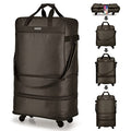 Hanke Suitcases with Wheels Expandable Foldable Luggage Bag Suitcase Collapsible Rolling Travel Bag Duffel Bag for Men Women Lightweight Suitcases without Telescoping Handle, Coffee - color: Coffee Upgrade Version