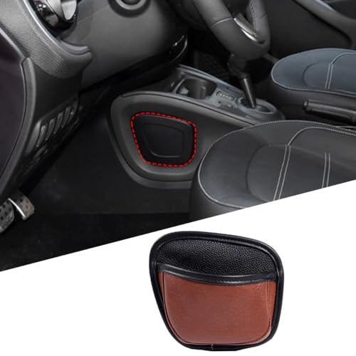 Center Console Hanging Organizer Storage Bag Compatible with Mercedes Benz Smart 453 Fortwo Forfour 2016-2021, Gear Shift Side Pocket Organizer Interior Accessories (Brown) - color: Brown