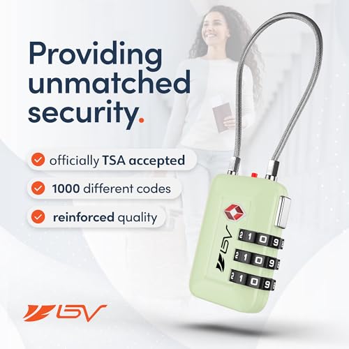TSA Accepted Luggage Travel Lock, Set-Your-Own Combination Lock for School Gym Locker, Luggage Suitcase Baggage Locks, Filing Cabinets, Toolbox, Case (Mint Green, 2 Pack) - color: Mint Green, size: 2 Pack