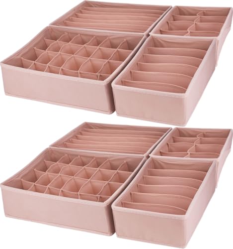 Dresser Drawer Organizer 8 Pack Clothes Underwear Sock Storage Pink Drawer Dividers Grey Foldable Closet Organizer Storage Box Dresser Drawer Organizers - color: 8 Pack Pink Dresser Drawer Organizer