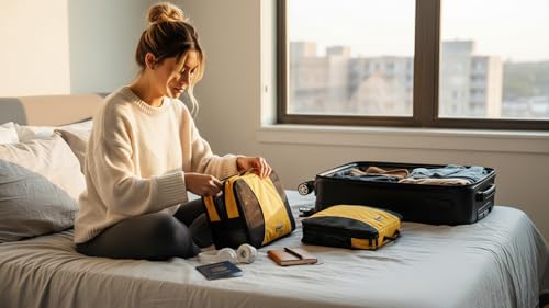 GOX Ultra Light 5 piece Packing Cubes Travel Luggage Organizer 1 Large 2 Medium 2 Small - color: Yellow
