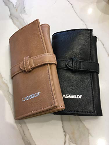 Vegan Leather Watch Roll Travel Case - 4 Soft Pockets with Padded Storage Protection for Four Wristwatches |