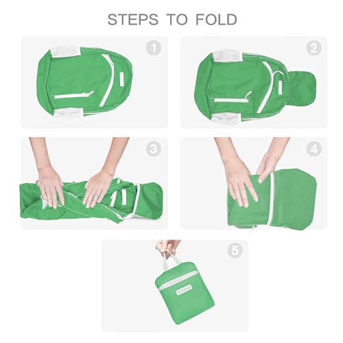 35L Foldable Waterproof Backpack For Outdoor Sports Travel Inside Wet Clothes Compartment Packable For Multiple - color: 1green
