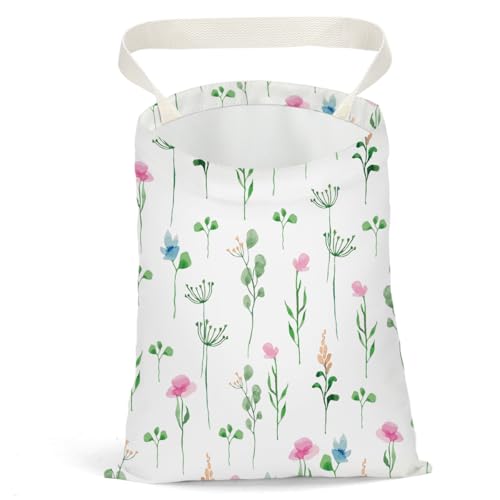 Car Trash Bag Car Garbage Bag Hanging Floral Cars Trash Can Spring Decor Waterproof Cars Back Seat Organizer for Vehicle Travelling Camping - color: Flower 04