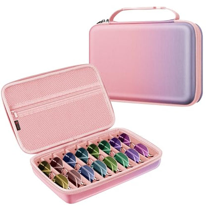FINTIE Travel Sunglasses Organizer Case with 8-Slot Adjustable Compartments, Hard EVA Eyeglasses Storage Bag for Men Women (Fantasy Ombre) - color: Fantasy Ombre