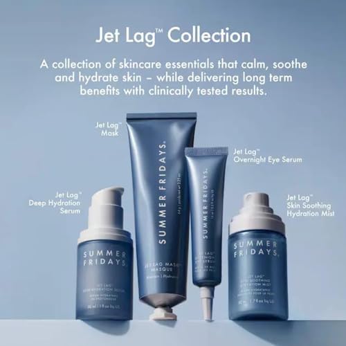 Summer Fridays Jet Lag Skin Soothing Hydration Face Mist - Ultra-Fine Facial Spray & Hydrating Mist to Comfort, Soothe & Help Provide Protective Moisture Barrier Support for Glowing Skin (1.7 Fl Oz)
