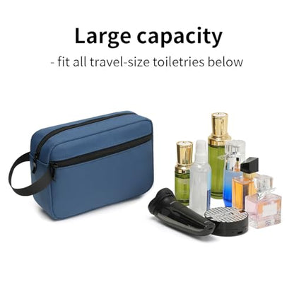 Travel Hanging Toiletry Bag with Carry Handle - Water-Resistant Small Cosmetic Organizer for Men & Women, Makeup, Shaving Kit, Gym & Travel Essentials (Navy Blue) - color: Navy Blue