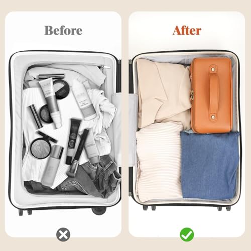 Travel Makeup Bag Cosmetic Pouch Water Resistant Travel Bag for Cosmetics, Brushes, Skincare, Toiletries, Makeup Storage (brown) - color: Upgraded brown