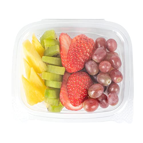 Restaurantware-Thermo Tek 8 Ounce Clamshell Containers, 100 Anti-Fog To Go Food Containers - Freezable, Rectangle, Clear Plastic Food Packaging Containers, Disposable - size: 8 oz
