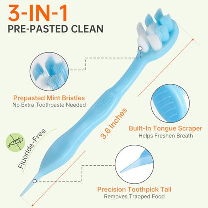 24-Pack Pre-Pasted Mini Travel Toothbrushes, Individually Wrapped Value Pack, Disposable Toothbrushes with Toothpaste, Waterless Single-Use Extra Soft Bristle for Adults, On-The-Go & Braces - size: 1 Count (Pack of 24)