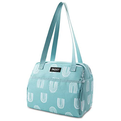 PackIt Freezable Hampton Lunch Bag, Desert Arch, Built with EcoFreeze Technology, Collapsible, Reusable, Zip Closure with Front Pocket and Shoulder Straps, Perfect for Tweens and Adults - color: Desert Arch
