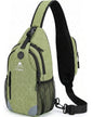 Sling Backpack for Women & Men, Crossbody Travel Bag with Water Bottle Holders, 17 Pockets, Quick-Access Phone Pocket, Hidden Security Pocket, Fits 11" Tablet, for Daily Carry, Travel, Theme Parks - color: C-olive