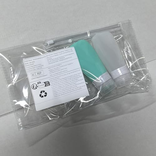 2 Pcs Silicone Travel Bottles,2oz Leak Proof Refillable Squeeze Containers with Transparent Carry Bag,Small Empty Travel Size Bottles for Shampoo,Conditioner,Lotion,Toiletries - color: 2oz Green White
