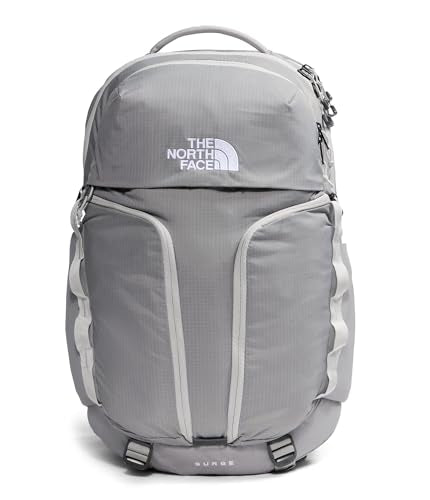 THE NORTH FACE Surge Commuter Laptop Backpack | Daypack With Water Repellent Finish, 16" Laptop Sleeve, Reflective Details - color: Stone Slab/Cumulus Cloud, size: One Size